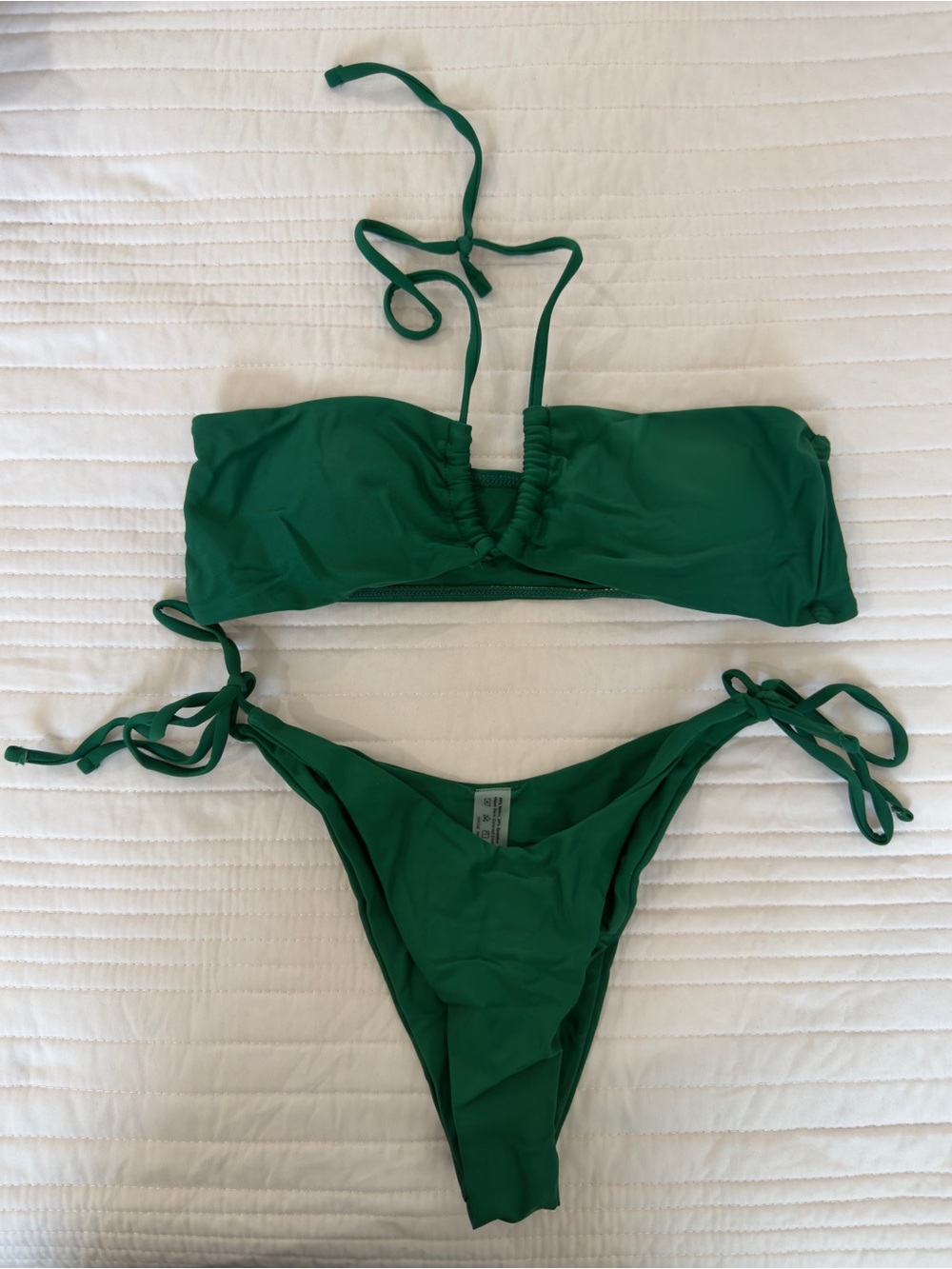 SHEIN Emerald Green Bikini Set with Tie Sides